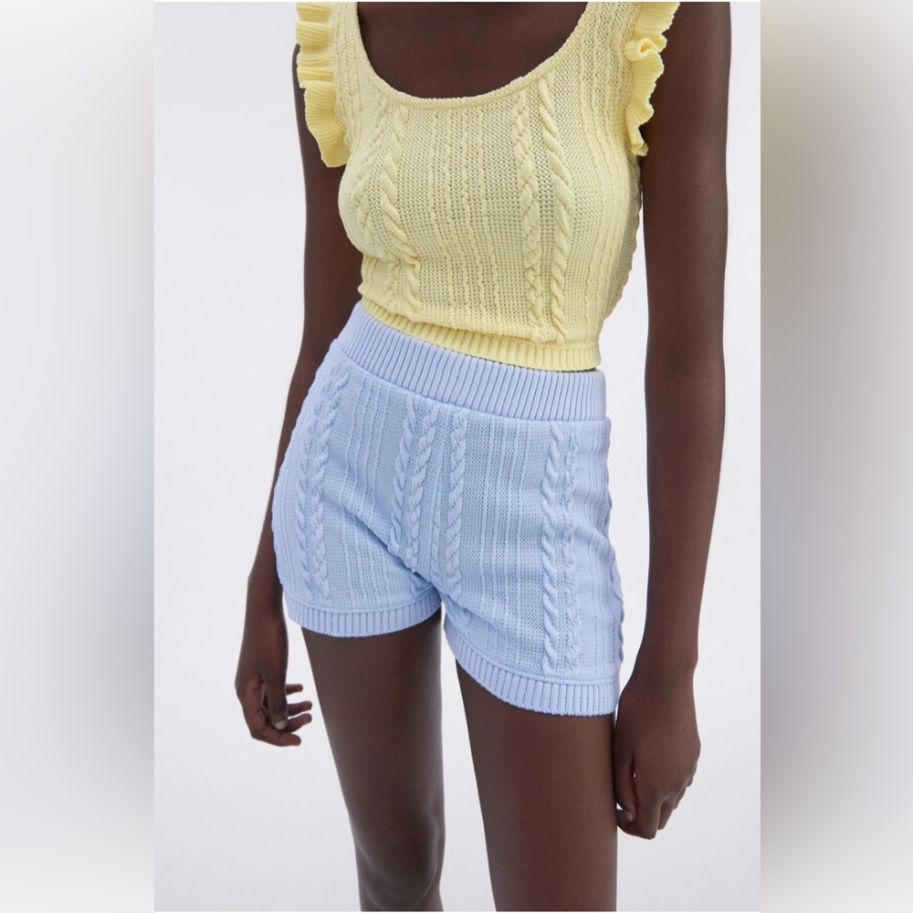 Zara Yellow Ruffled Knit Top - Picture 3 of 11